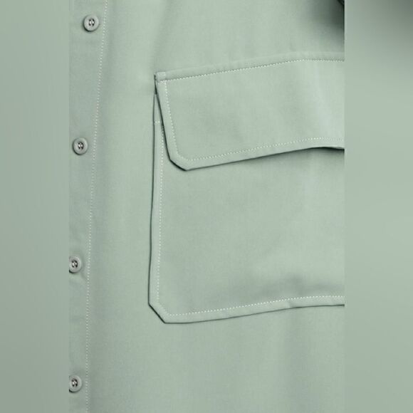 Lulu’s Franki Blue Button Down Trench Coat XS - Picture 6 of 12